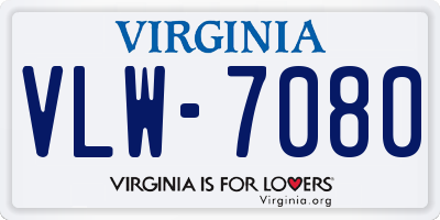 VA license plate VLW7080