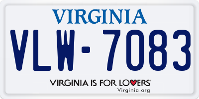 VA license plate VLW7083