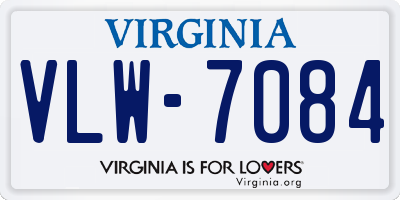 VA license plate VLW7084