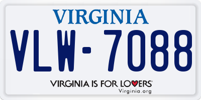 VA license plate VLW7088