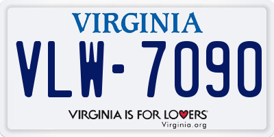 VA license plate VLW7090