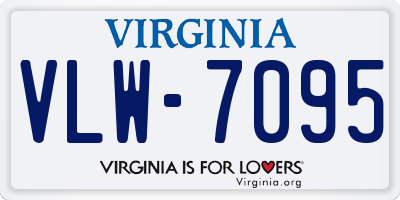 VA license plate VLW7095