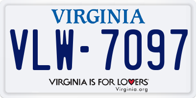 VA license plate VLW7097