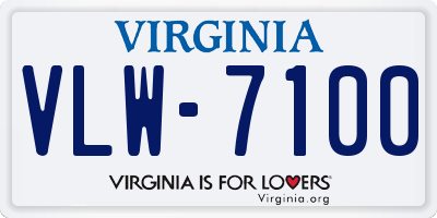 VA license plate VLW7100