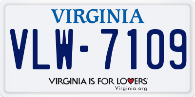 VA license plate VLW7109