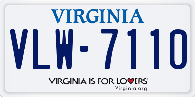 VA license plate VLW7110