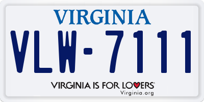 VA license plate VLW7111