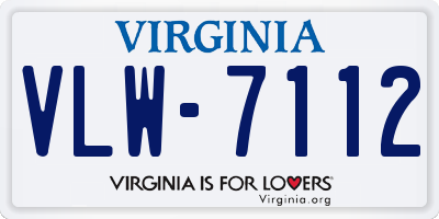 VA license plate VLW7112