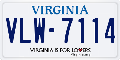 VA license plate VLW7114