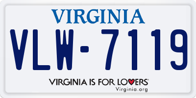 VA license plate VLW7119