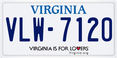 VA license plate VLW7120