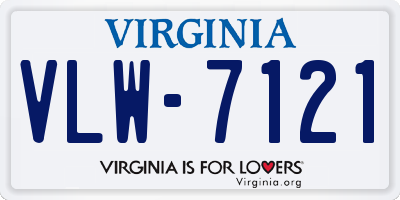 VA license plate VLW7121