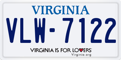 VA license plate VLW7122