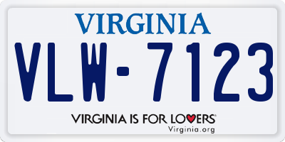 VA license plate VLW7123