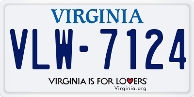 VA license plate VLW7124