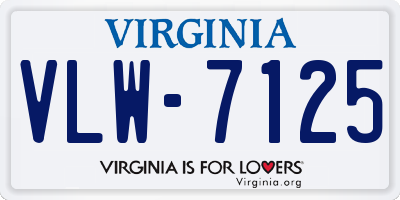 VA license plate VLW7125