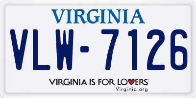 VA license plate VLW7126