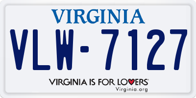 VA license plate VLW7127