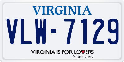 VA license plate VLW7129