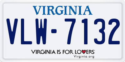 VA license plate VLW7132