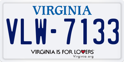 VA license plate VLW7133