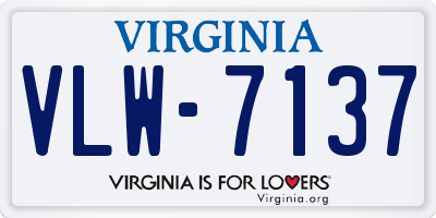 VA license plate VLW7137