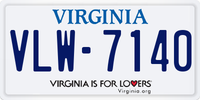 VA license plate VLW7140