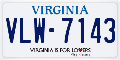 VA license plate VLW7143