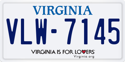 VA license plate VLW7145