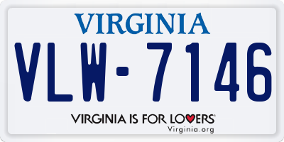 VA license plate VLW7146