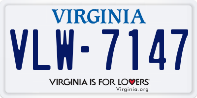 VA license plate VLW7147