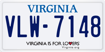 VA license plate VLW7148