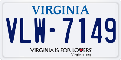 VA license plate VLW7149