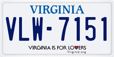 VA license plate VLW7151