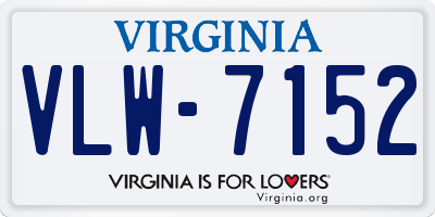 VA license plate VLW7152