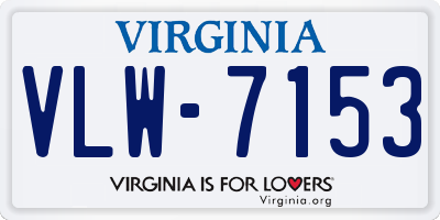 VA license plate VLW7153