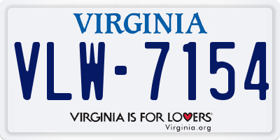 VA license plate VLW7154