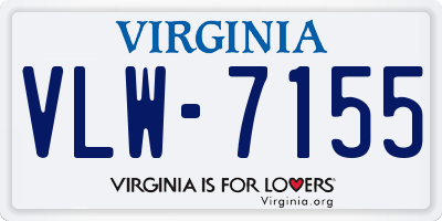 VA license plate VLW7155