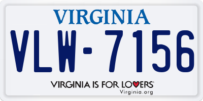 VA license plate VLW7156