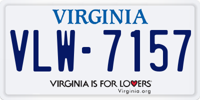 VA license plate VLW7157