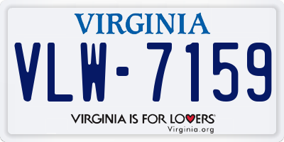 VA license plate VLW7159