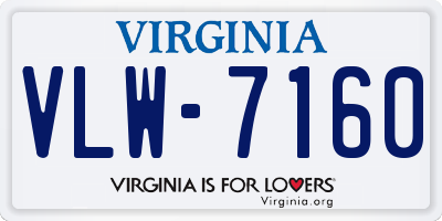 VA license plate VLW7160