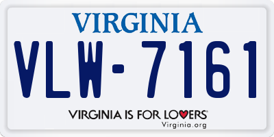 VA license plate VLW7161