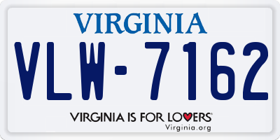 VA license plate VLW7162