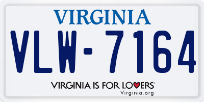 VA license plate VLW7164