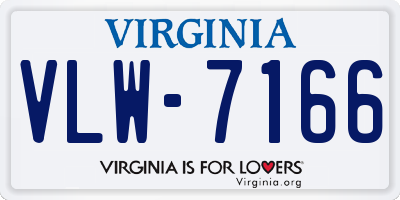 VA license plate VLW7166