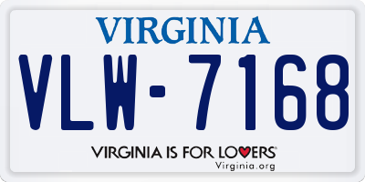 VA license plate VLW7168