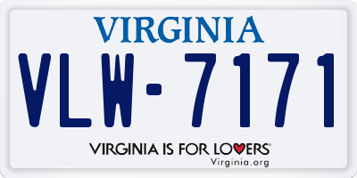 VA license plate VLW7171