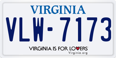 VA license plate VLW7173