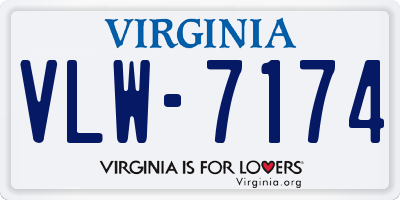 VA license plate VLW7174